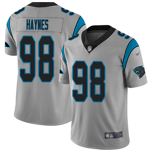 Carolina Panthers Limited Silver Youth Marquis Haynes Jersey NFL Football 98 Inverted Legend